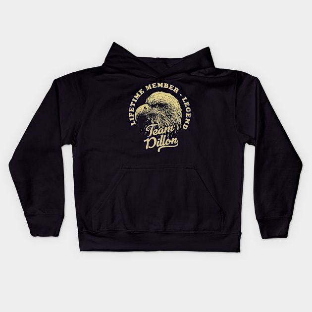 Dillon Name - Lifetime Member Legend - Eagle Kids Hoodie by Stacy Peters Art